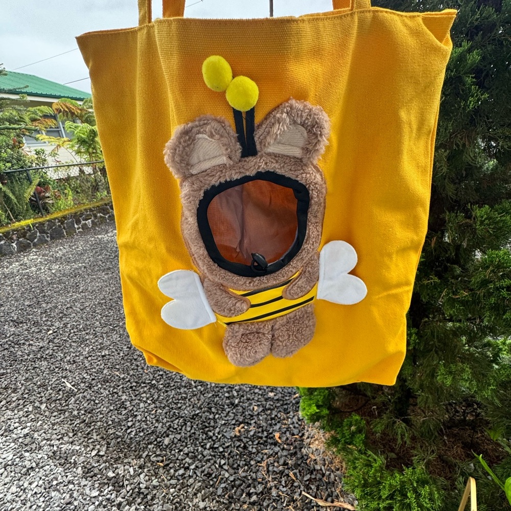 Yellow Teddy Bear Bee Pet Carrier Tote Bag for Small Dog/Cat - Picture 4 of 10